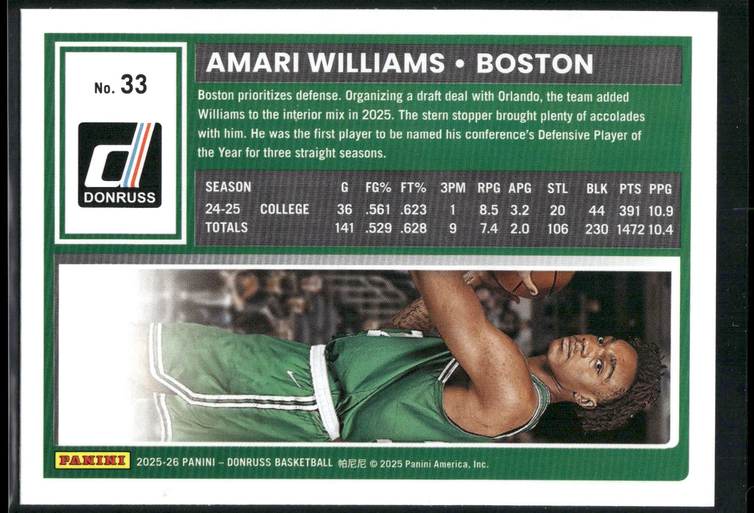 2025-26 Donruss #33 Amari Williams