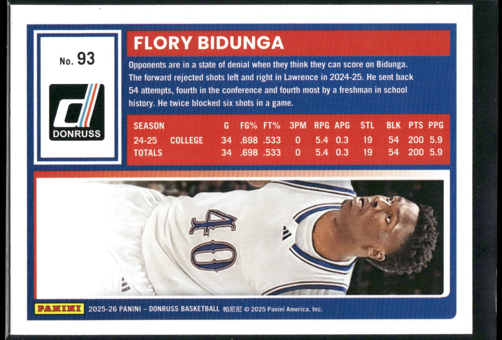 2025-26 Donruss #93 Flory Bidunga