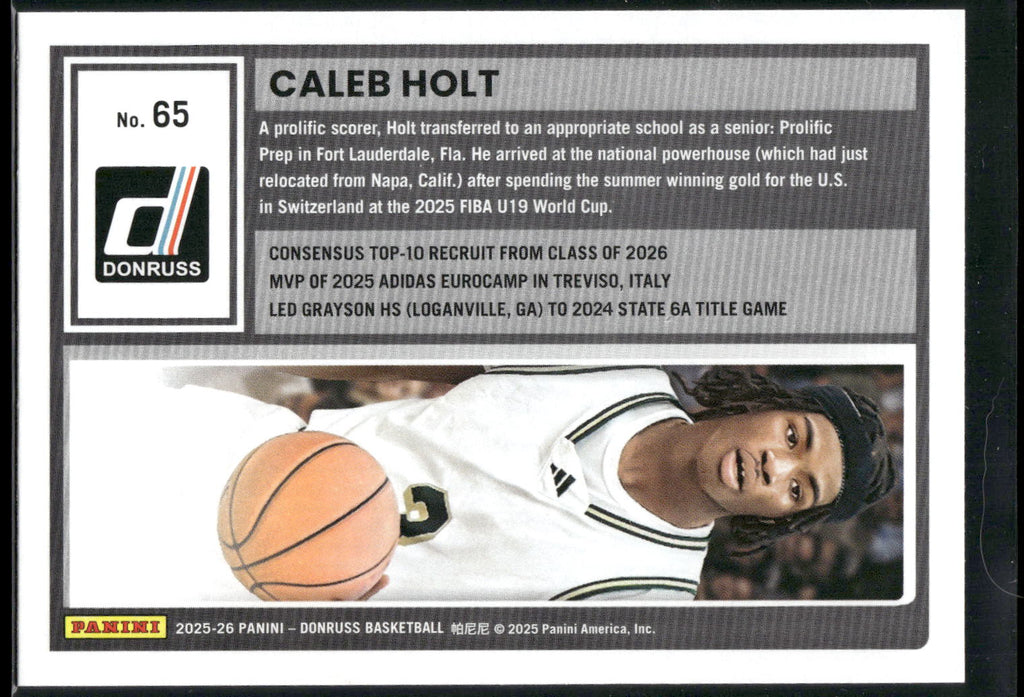 2025-26 Donruss #65 Caleb Holt