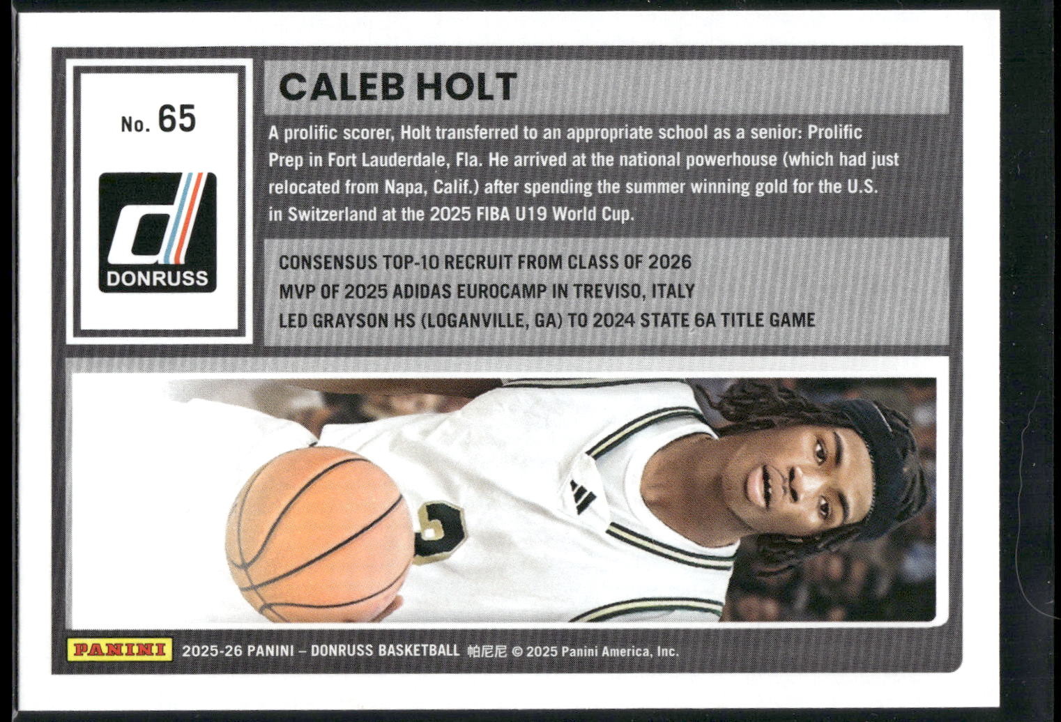 2025-26 Donruss #65 Caleb Holt