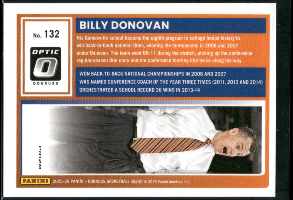 2025-26 Donruss #132 Billy Donovan Optic Holo