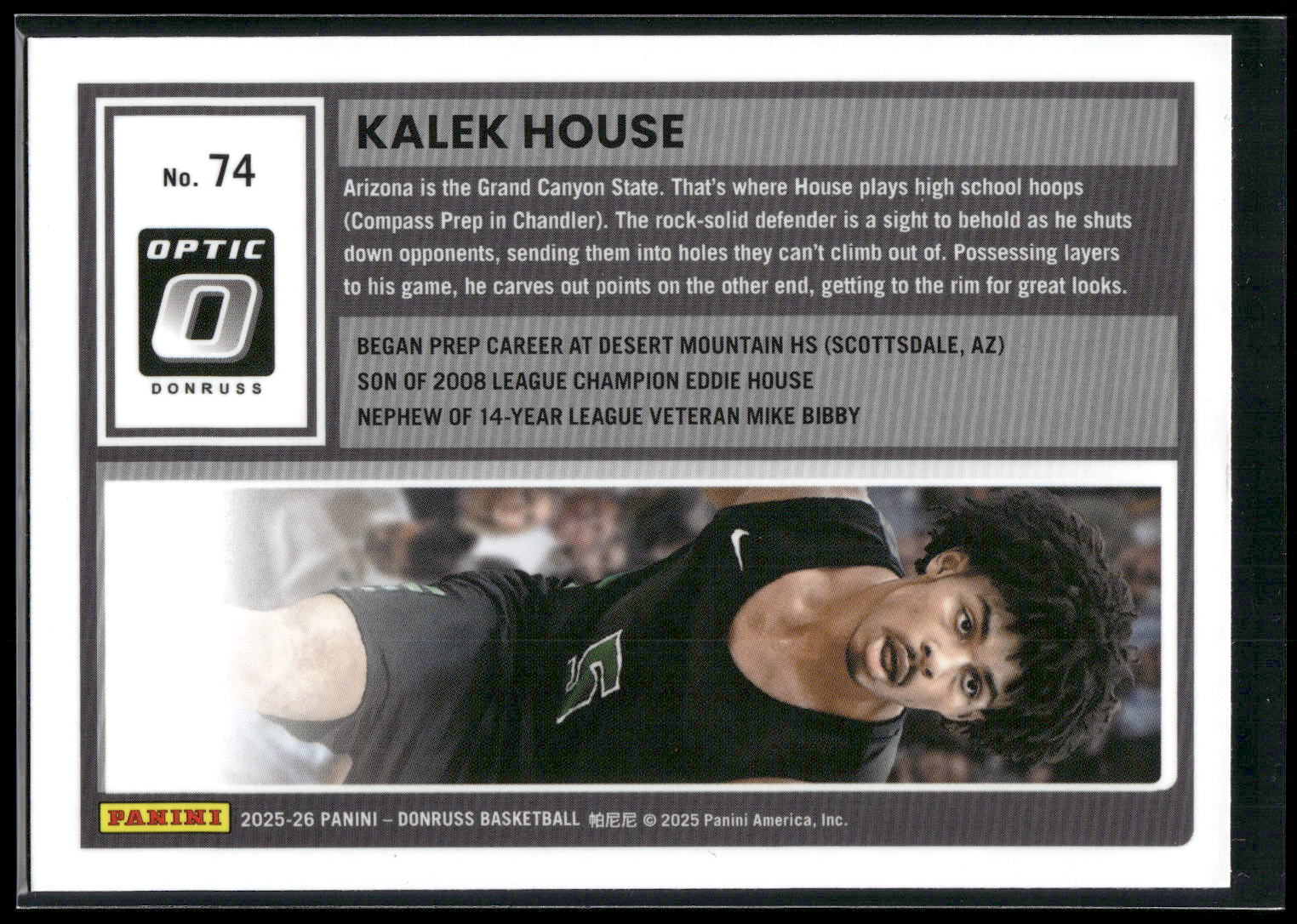 2025-26 Donruss #74 Kalek House Optic