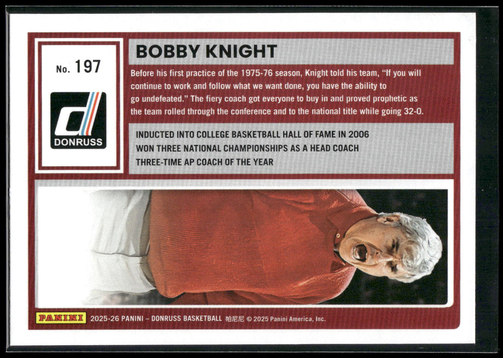 2025-26 Donruss #197 Bobby Knight