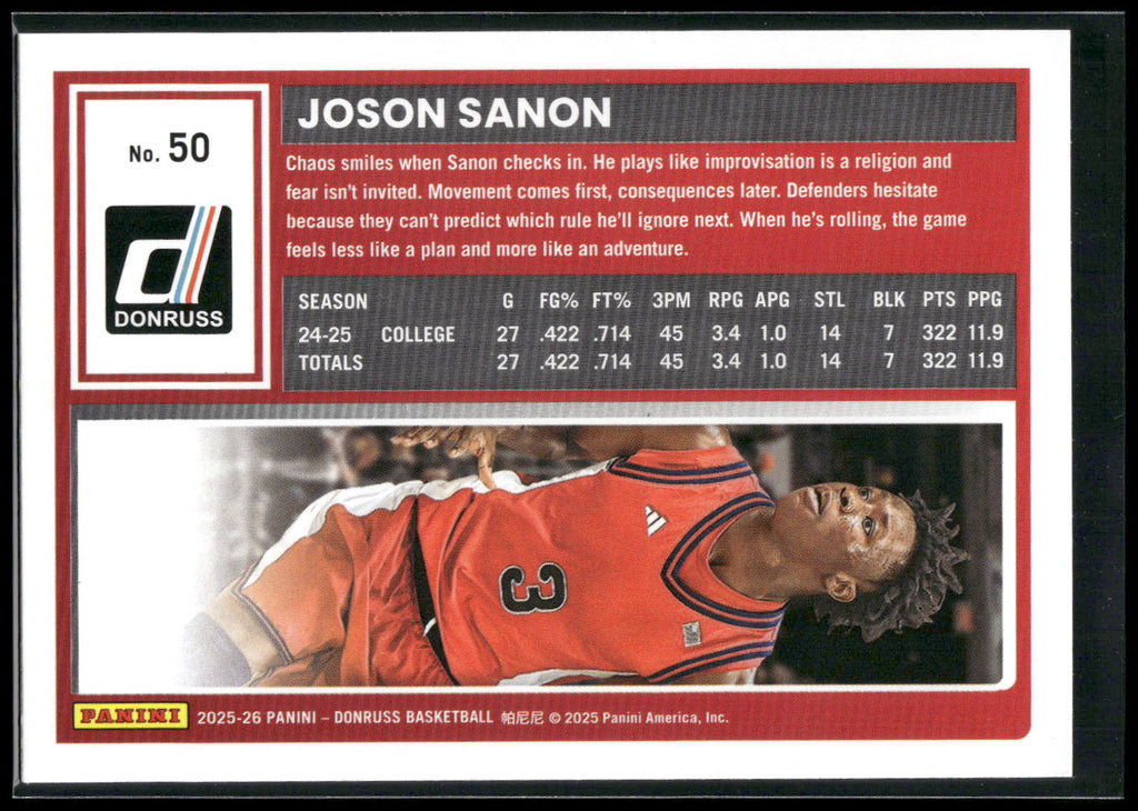 2025-26 Donruss #50 Joson Sanon