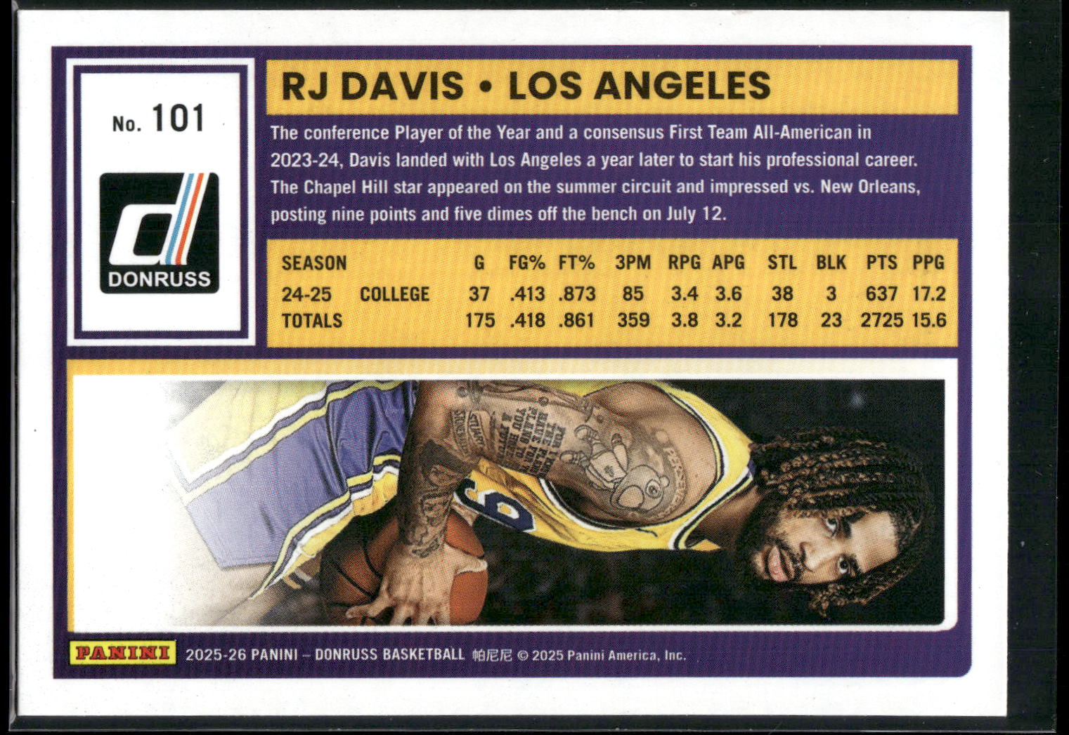 2025-26 Donruss #101 RJ Davis