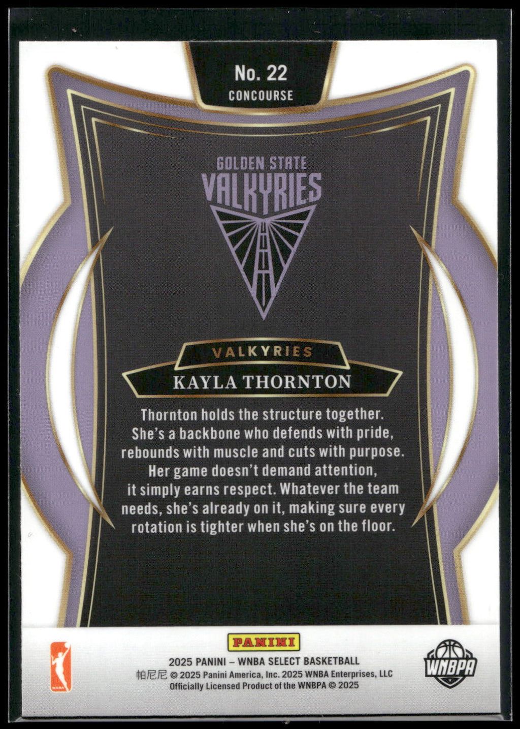 2025 Panini Select WNBA #22 Kayla Thornton