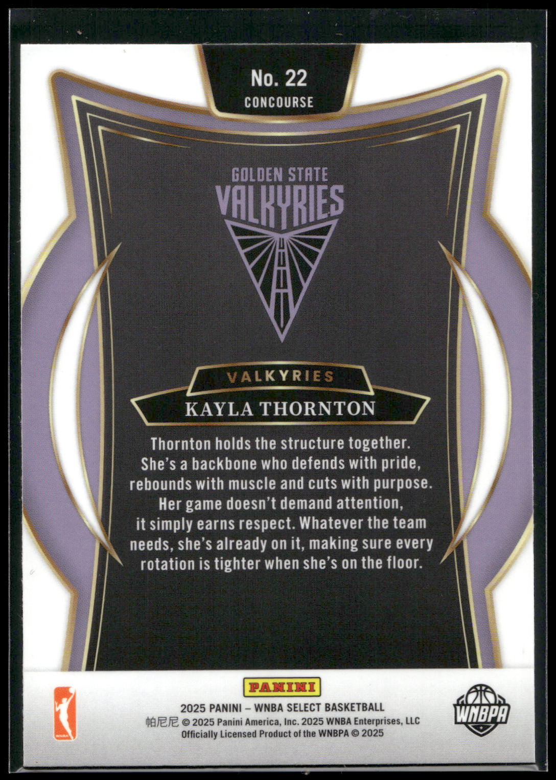 2025 Panini Select WNBA #22 Kayla Thornton