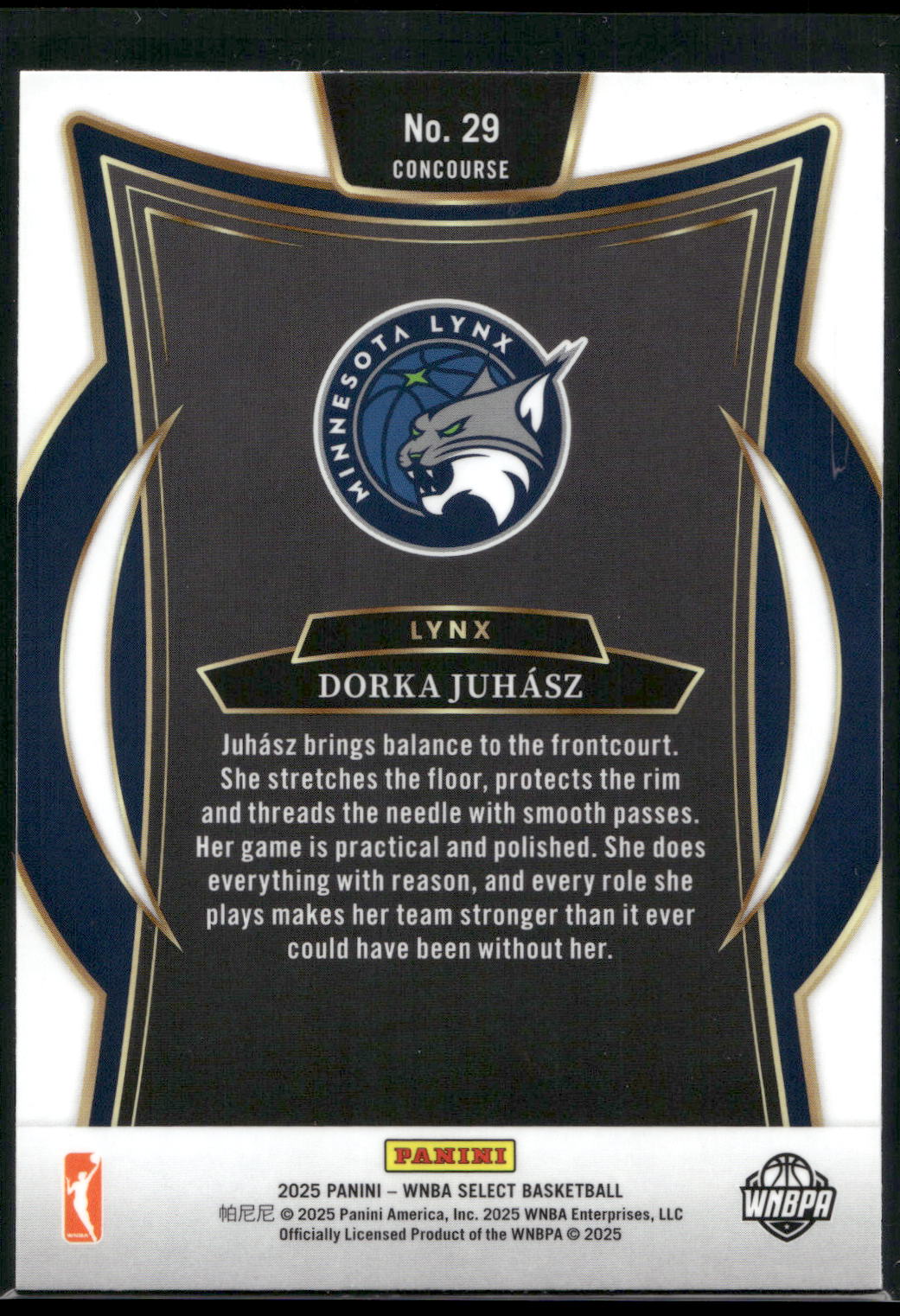 2025 Panini Select WNBA #29 Dorka Juhasz