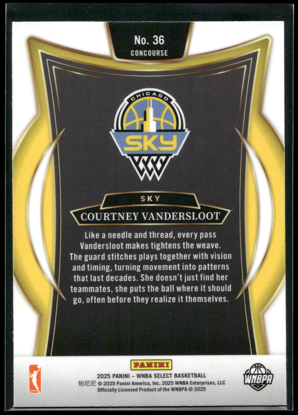2025 Panini Select WNBA #36 Courtney Vandersloot