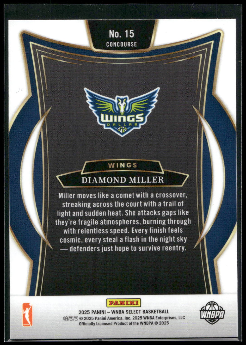 2025 Panini Select WNBA #15 Diamond Miller