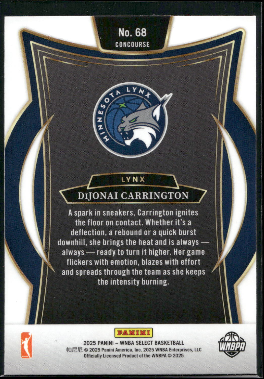 2025 Panini Select WNBA #68 DiJonai Carrington