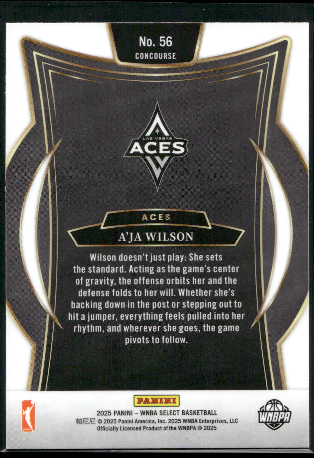 2025 Panini Select WNBA #56 A'ja Wilson