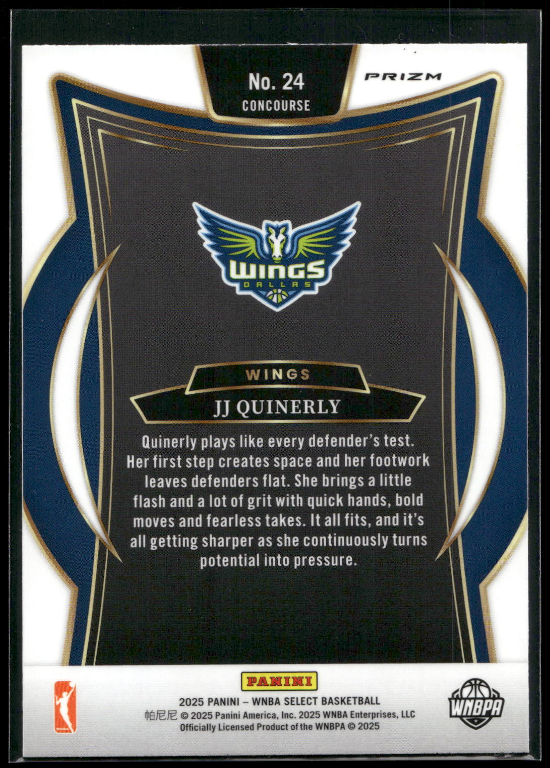 2025 Panini Select WNBA #24 JJ Quinerly