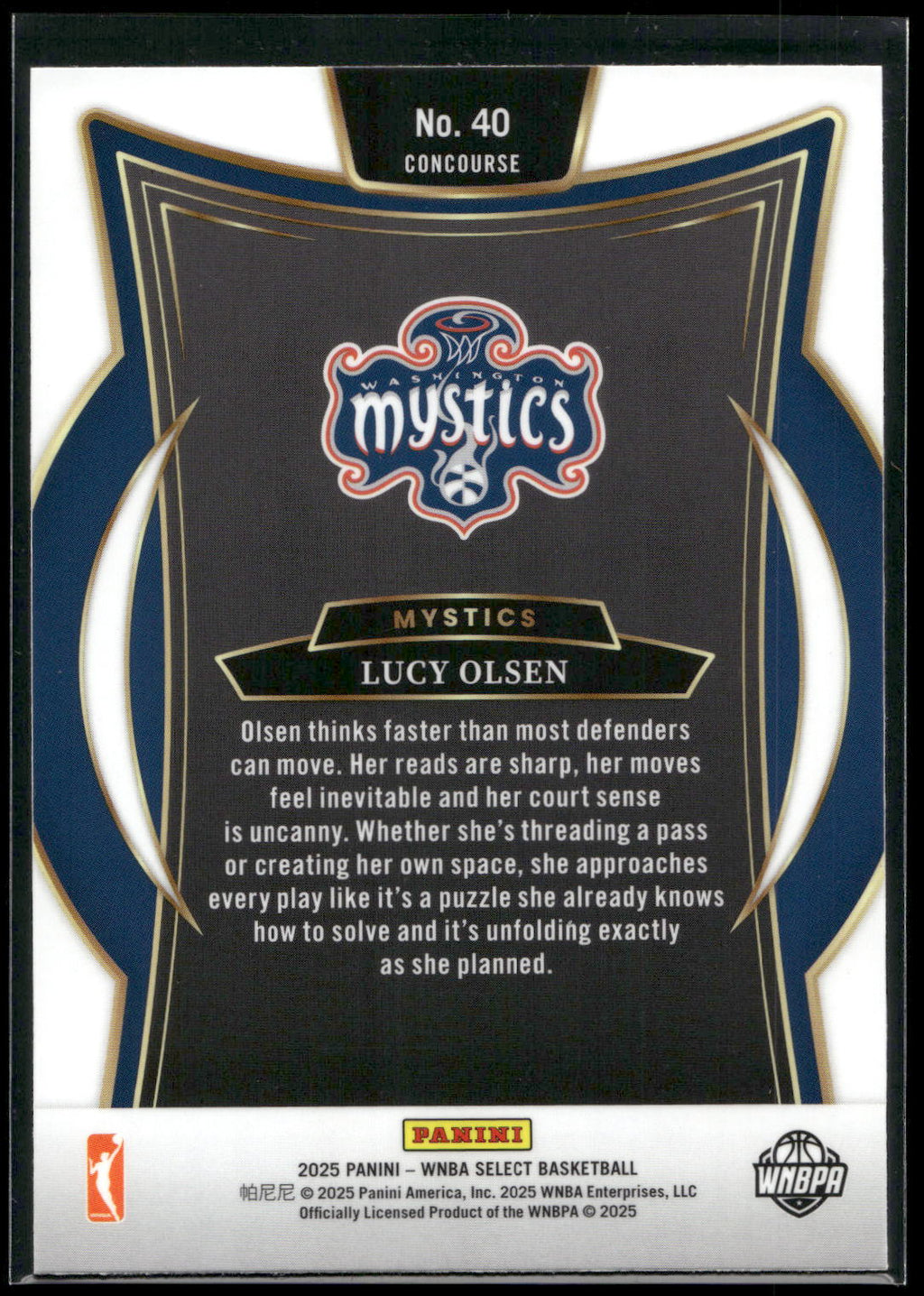 2025 Panini Select WNBA #40 Lucy Olsen