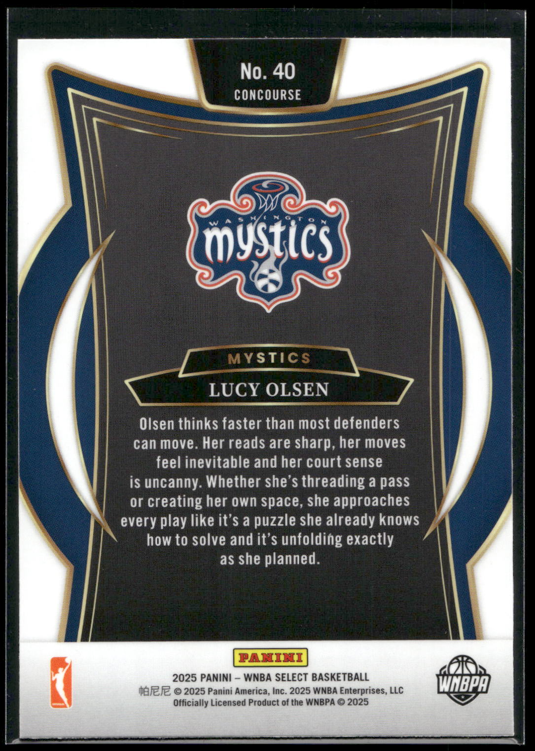 2025 Panini Select WNBA #40 Lucy Olsen
