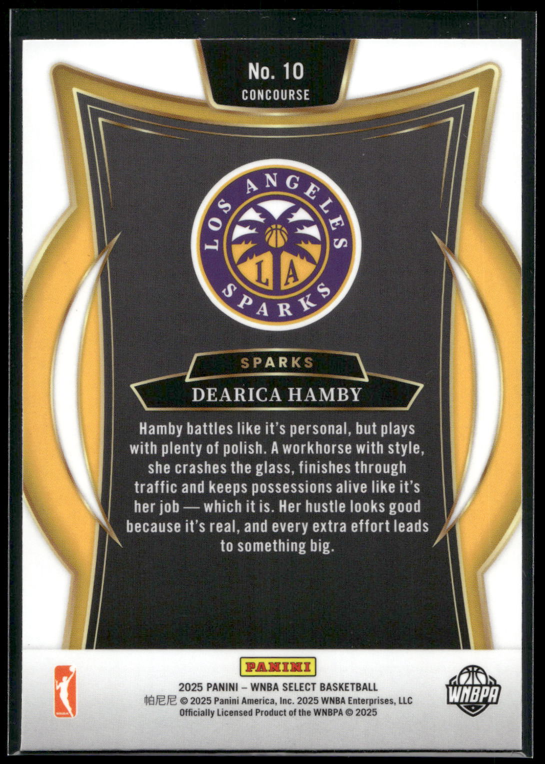 2025 Panini Select WNBA #10 Dearica Hamby