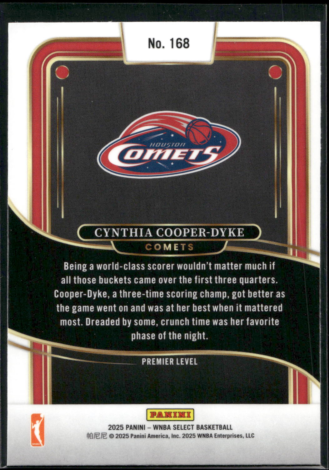 2025 Panini Select WNBA #168 Cynthia Cooper-Dyke