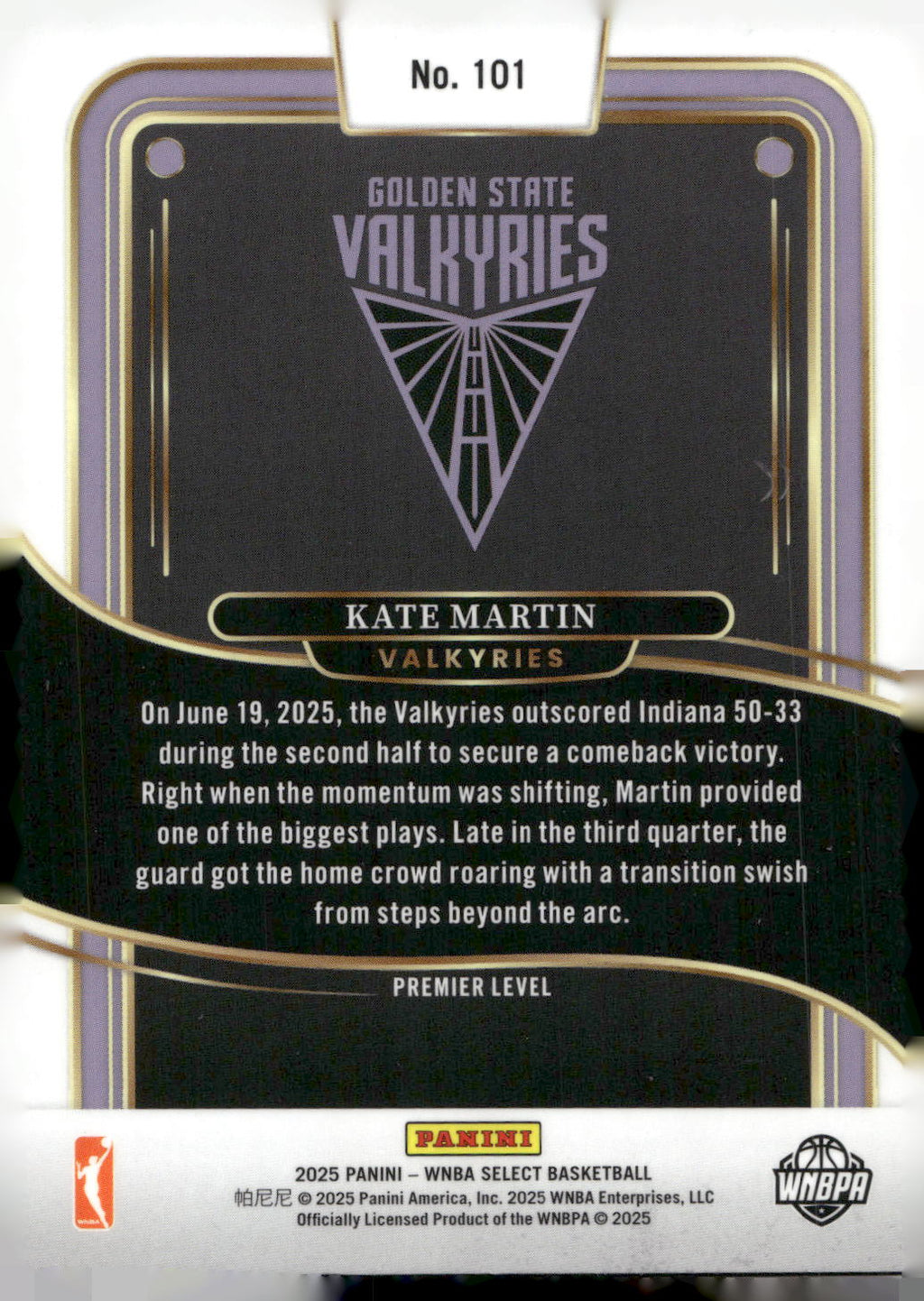 2025 Panini Select WNBA #101 Kate Martin