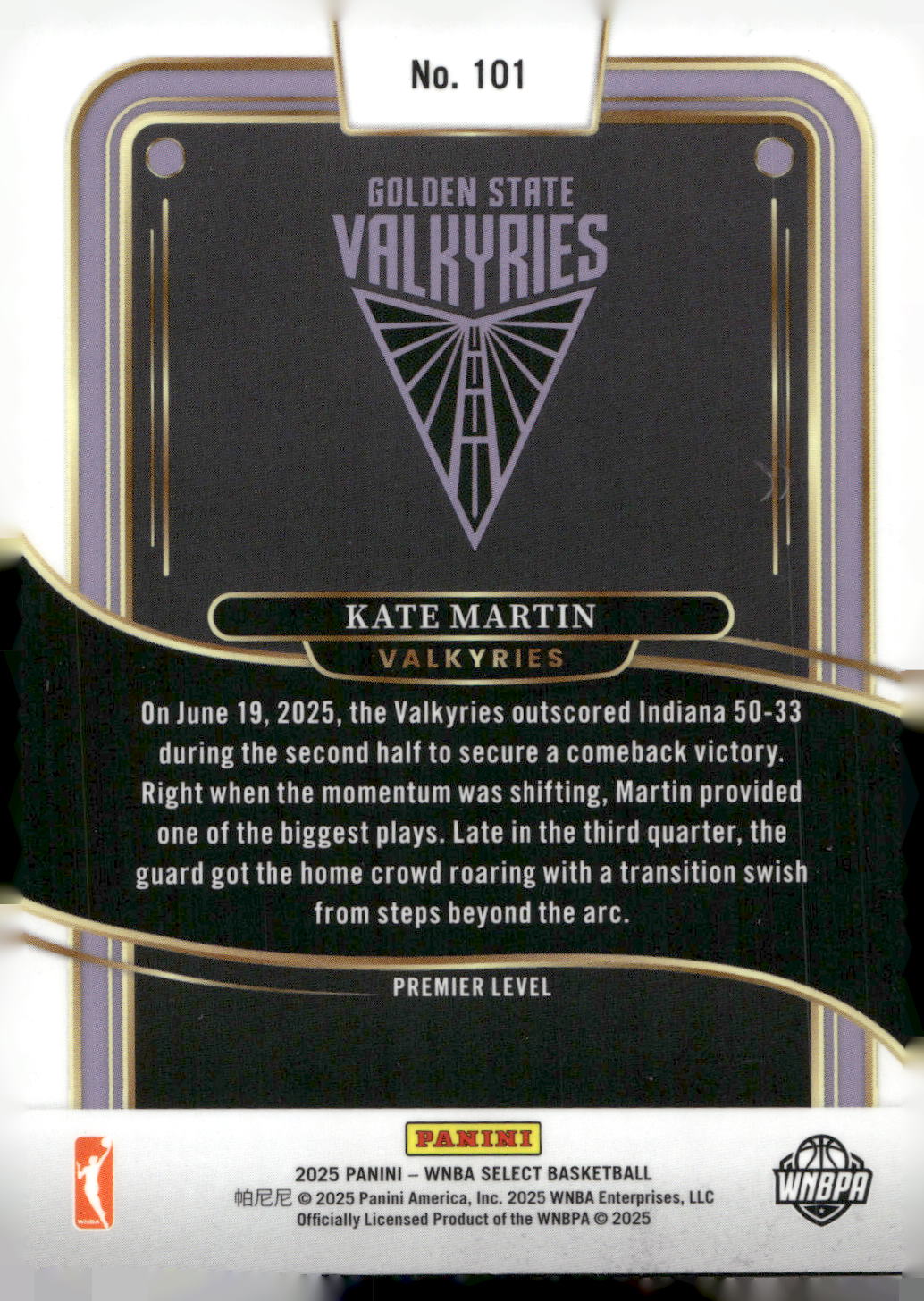 2025 Panini Select WNBA #101 Kate Martin