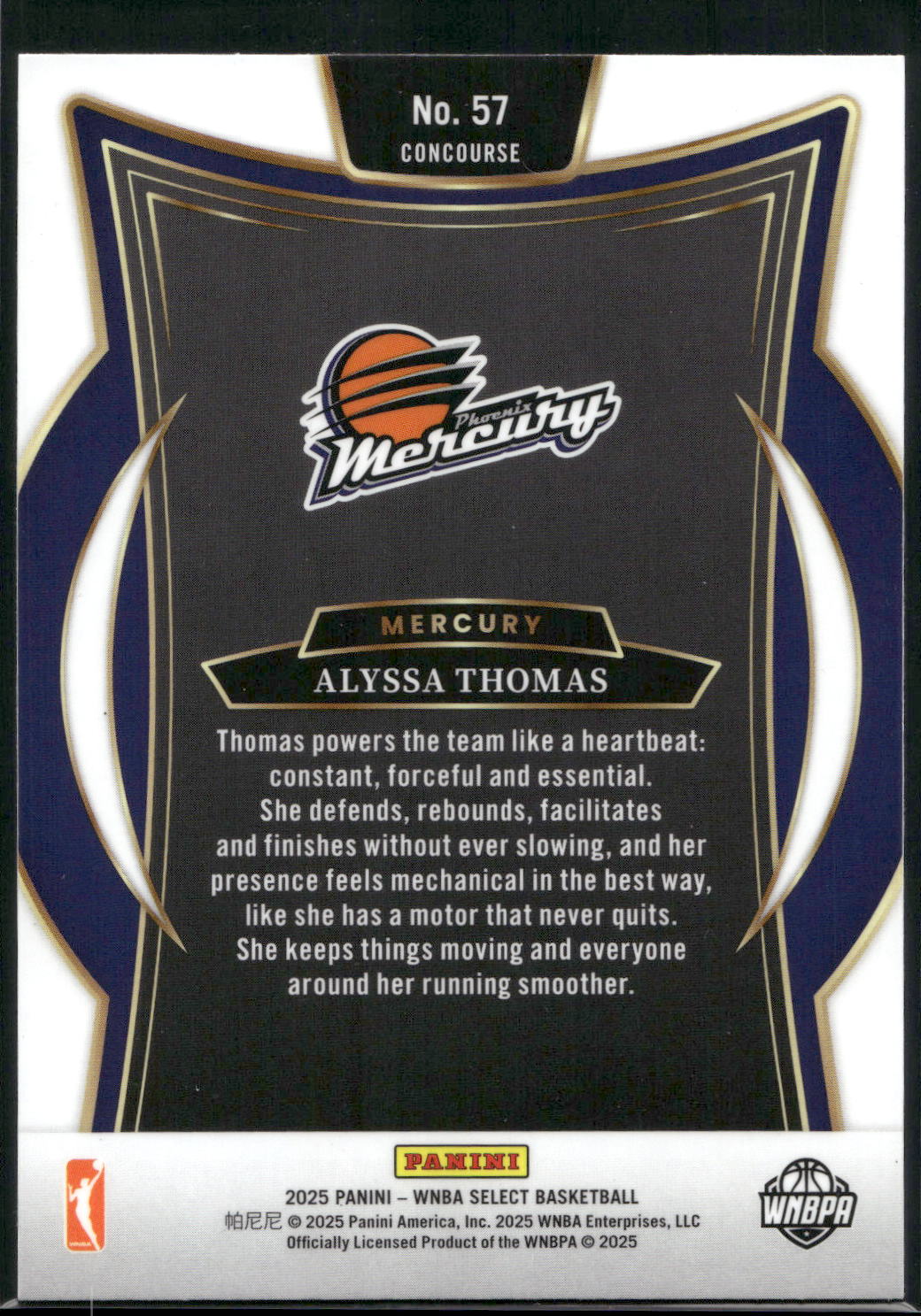 2025 Panini Select WNBA #57 Alyssa Thomas
