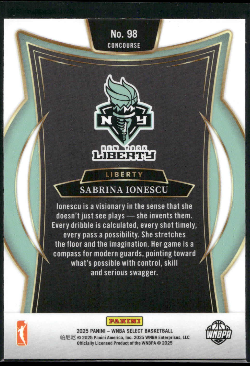 2025 Panini Select WNBA #98 Sabrina Ionescu