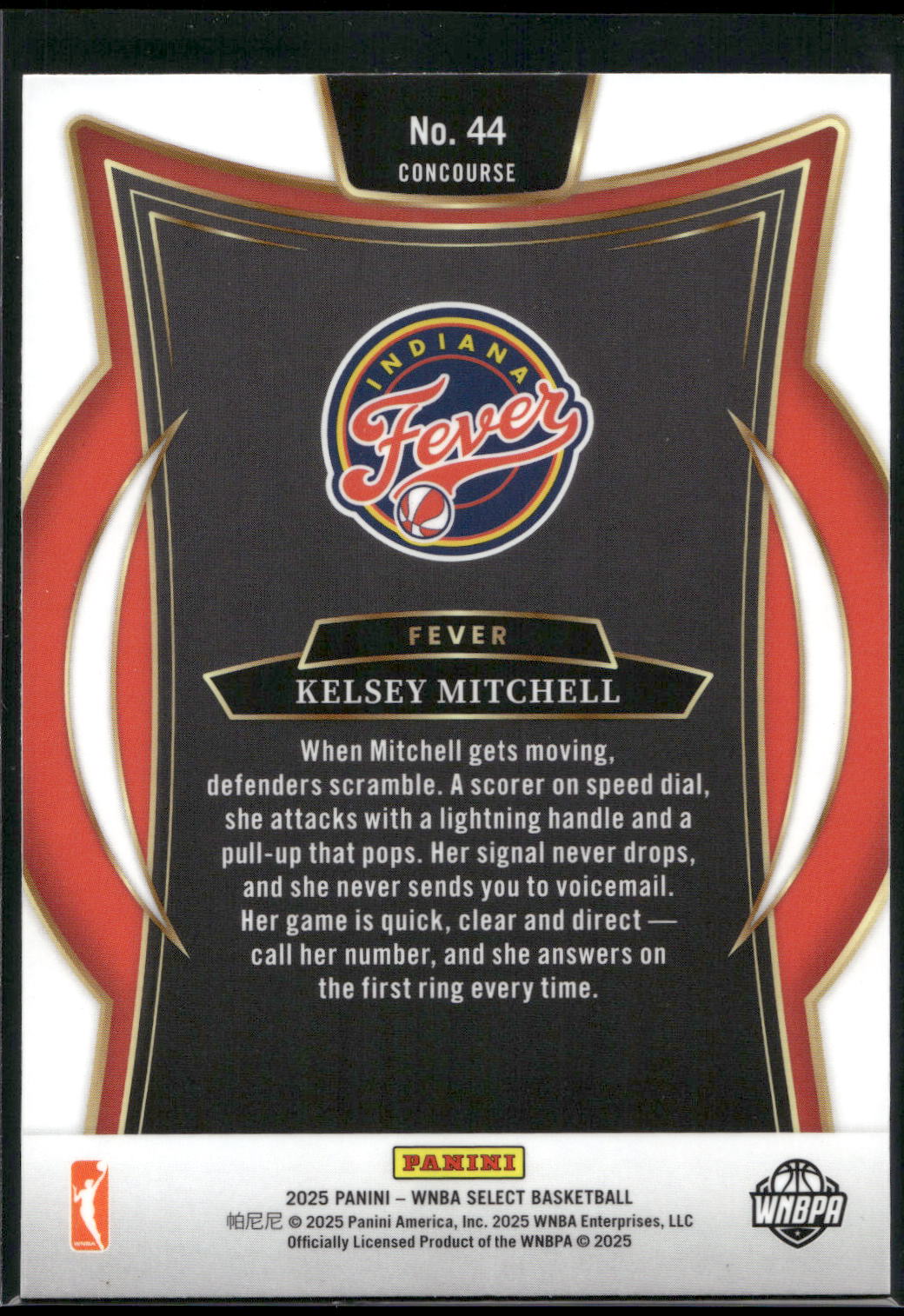 2025 Panini Select WNBA #44 Kelsey Mitchell