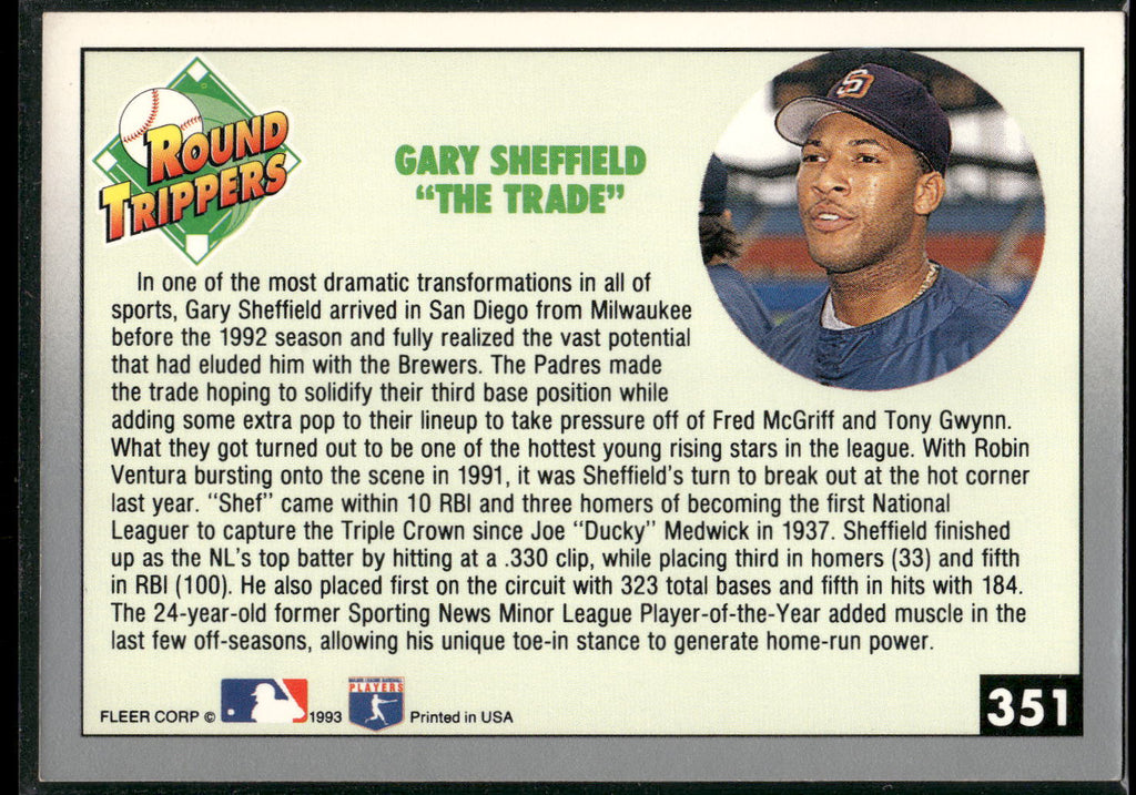 1993 Fleer #351 Gary Sheffield