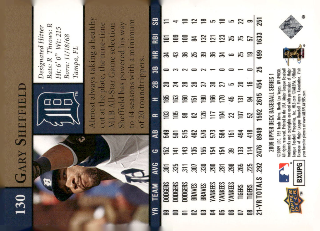 2009 Upper Deck #130 Gary Sheffield