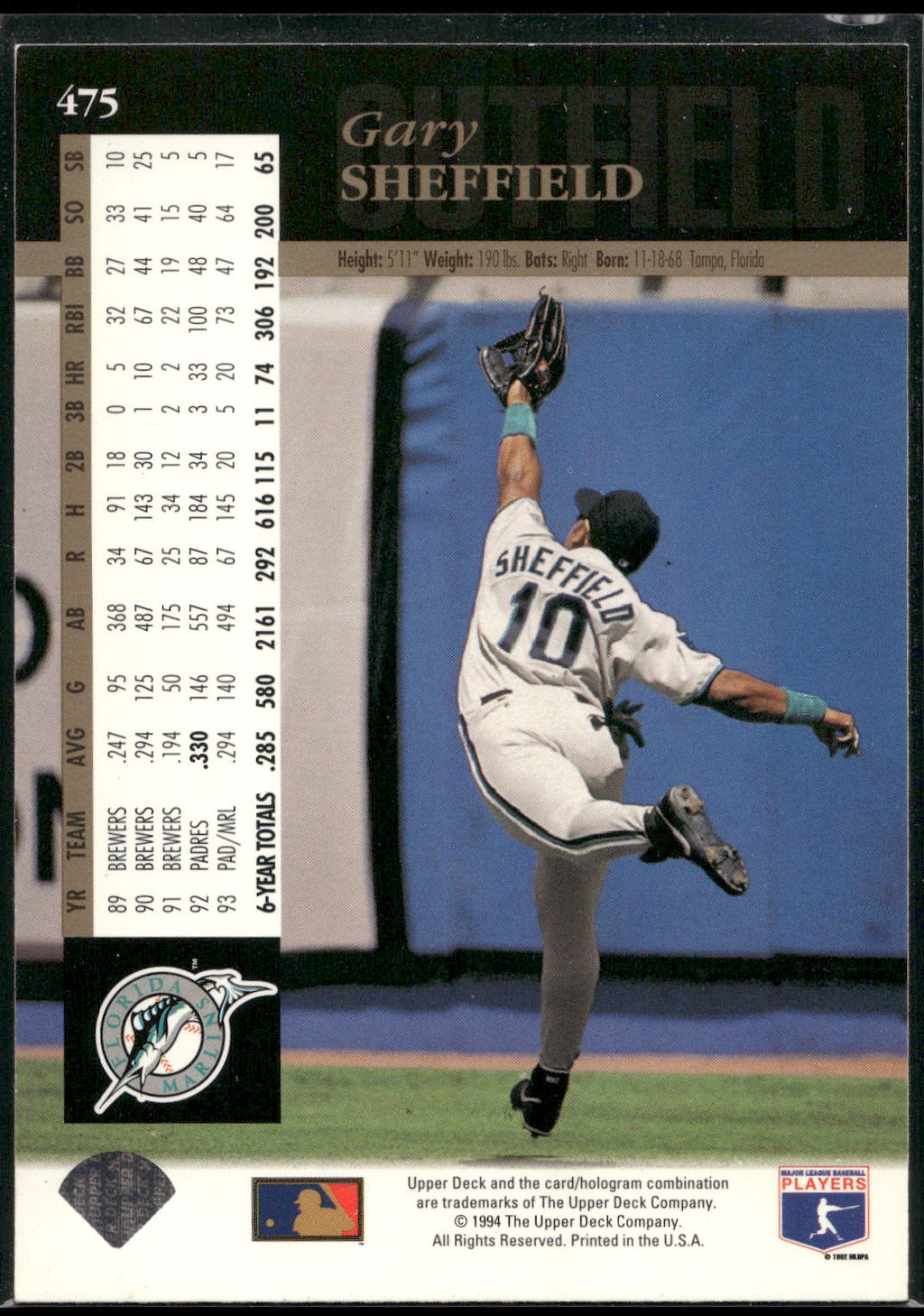 1994 Upper Deck #475 Gary Sheffield