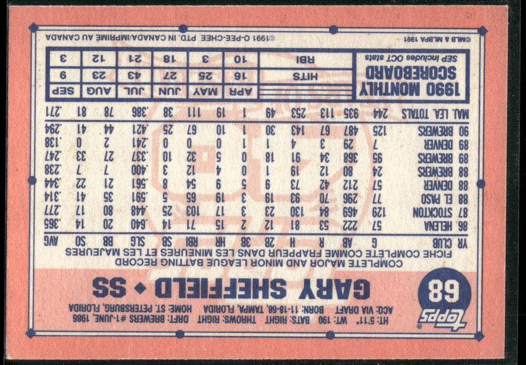 1991 Topps #68 Gary Sheffield