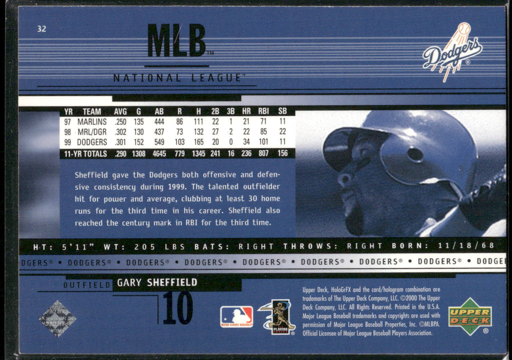 2000 Upper Deck HoloGrFX #32 Gary Sheffield