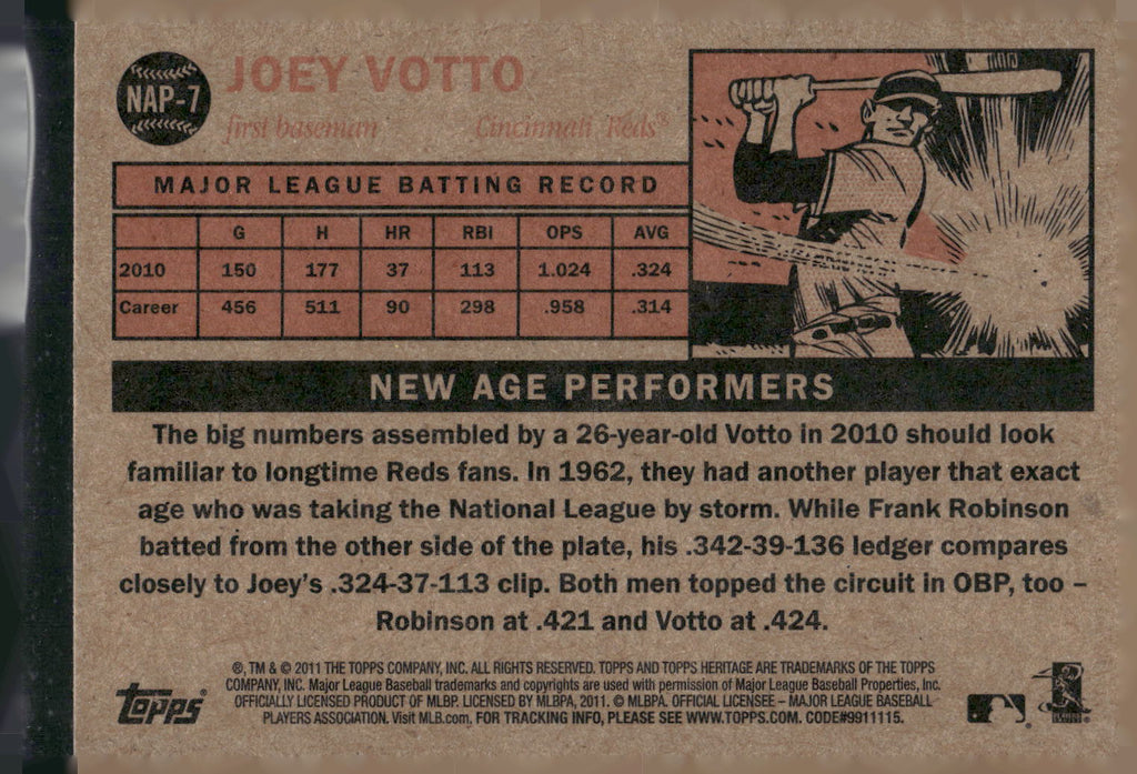 2011 Topps Heritage #NAP-7 Joey Votto New Age Performers