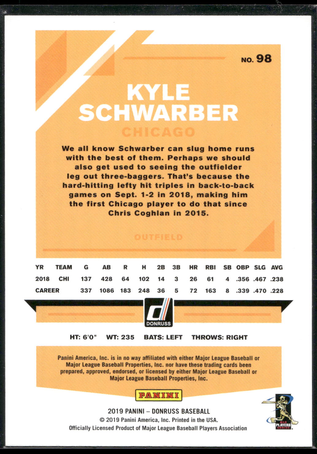 2019 Donruss #98 Kyle Schwarber