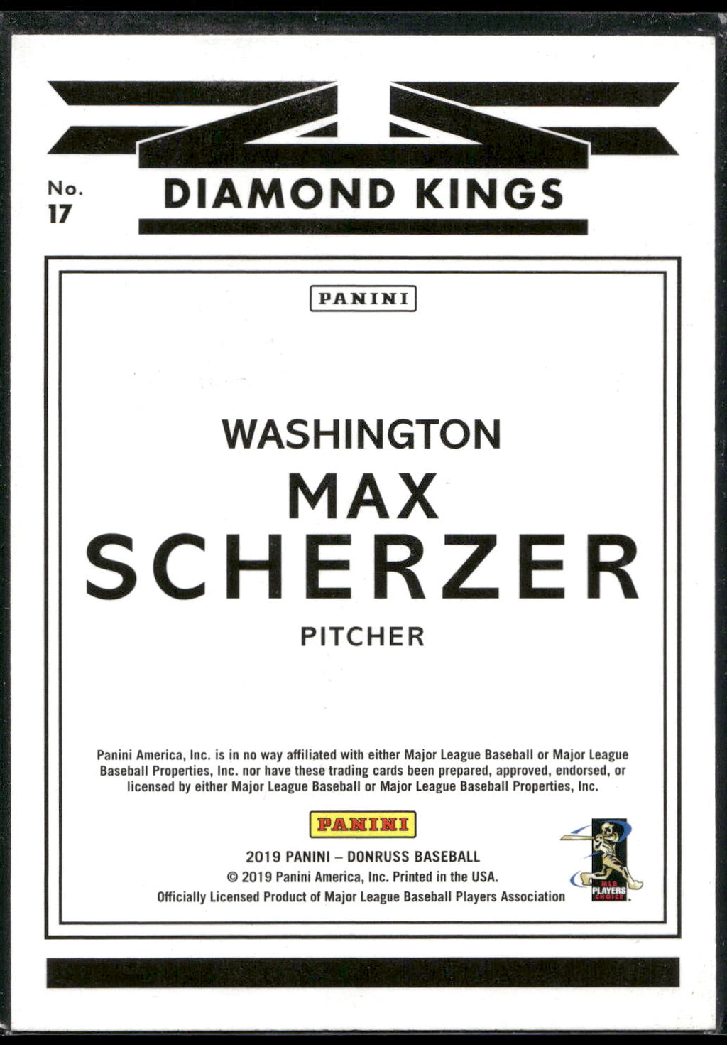 2019 Donruss #17 Max Scherzer