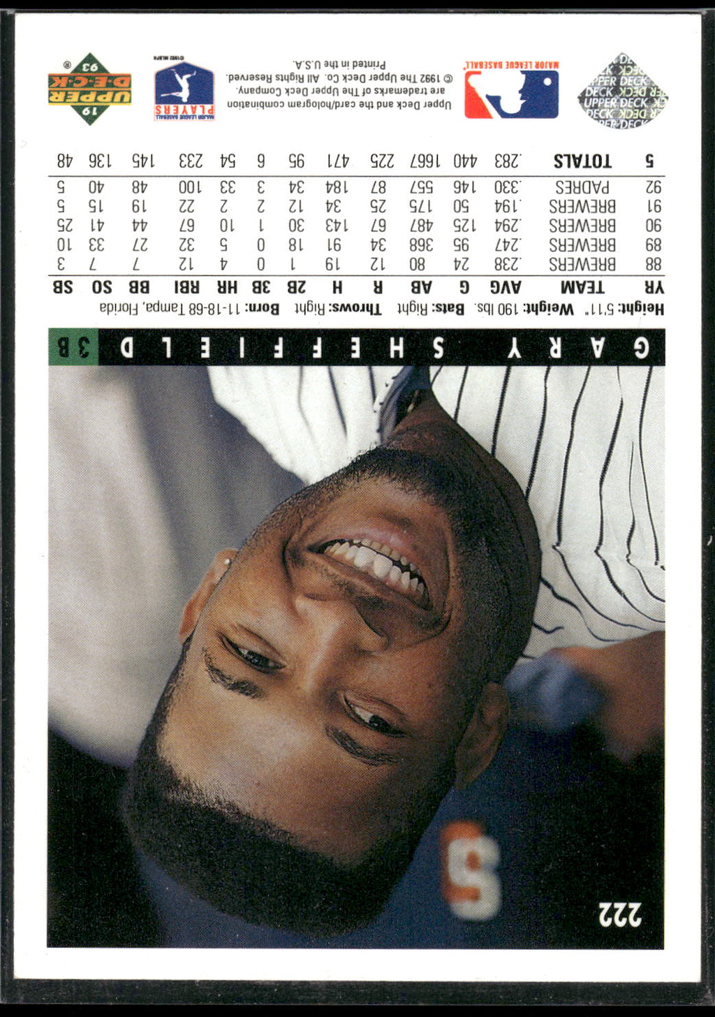 1993 Upper Deck #222 Gary Sheffield