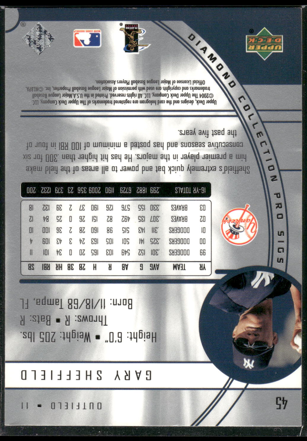 2004 Upper Deck Diamond Collection Pro Sigs #45 Gary Sheffield