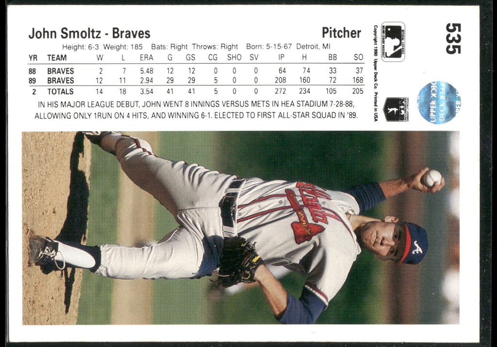 1990 Upper Deck #535 John Smoltz