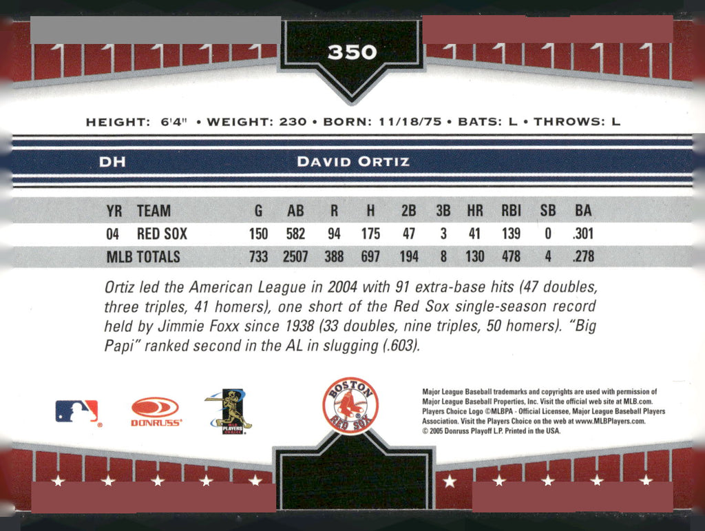 2005 Donruss Champions #350 David Ortiz