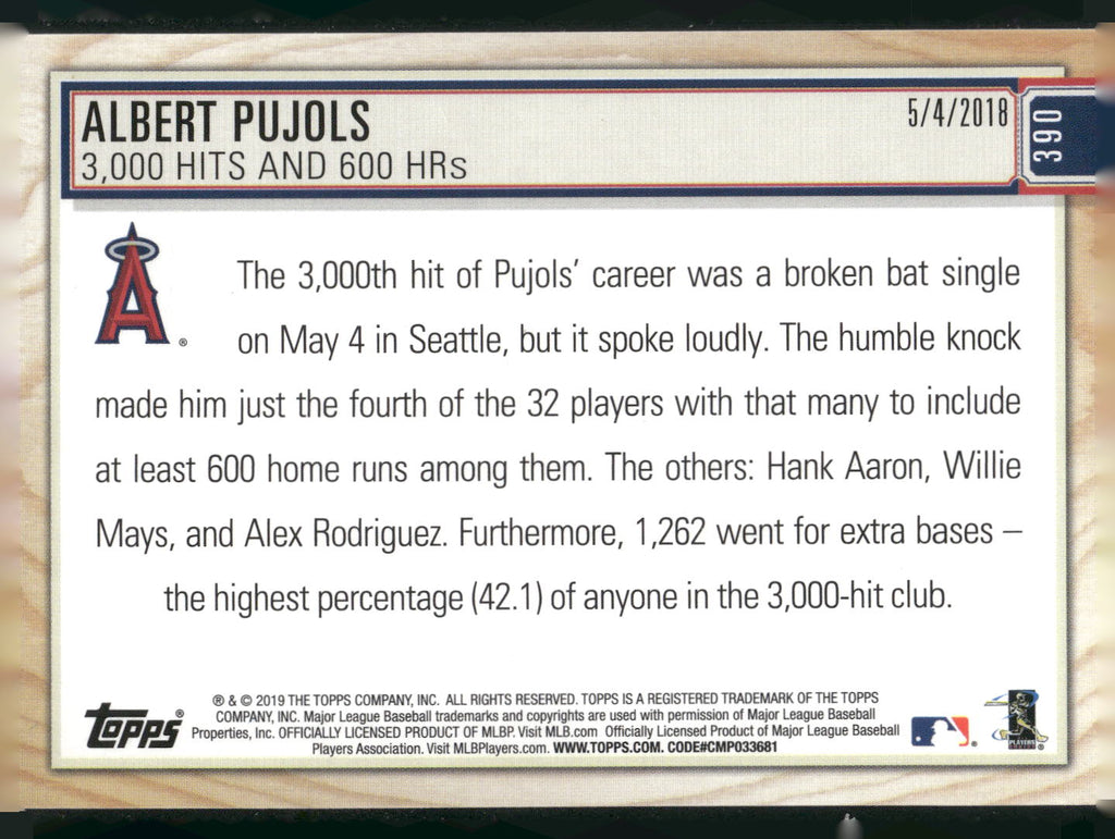 2019 Topps Big League #390 Albert Pujols