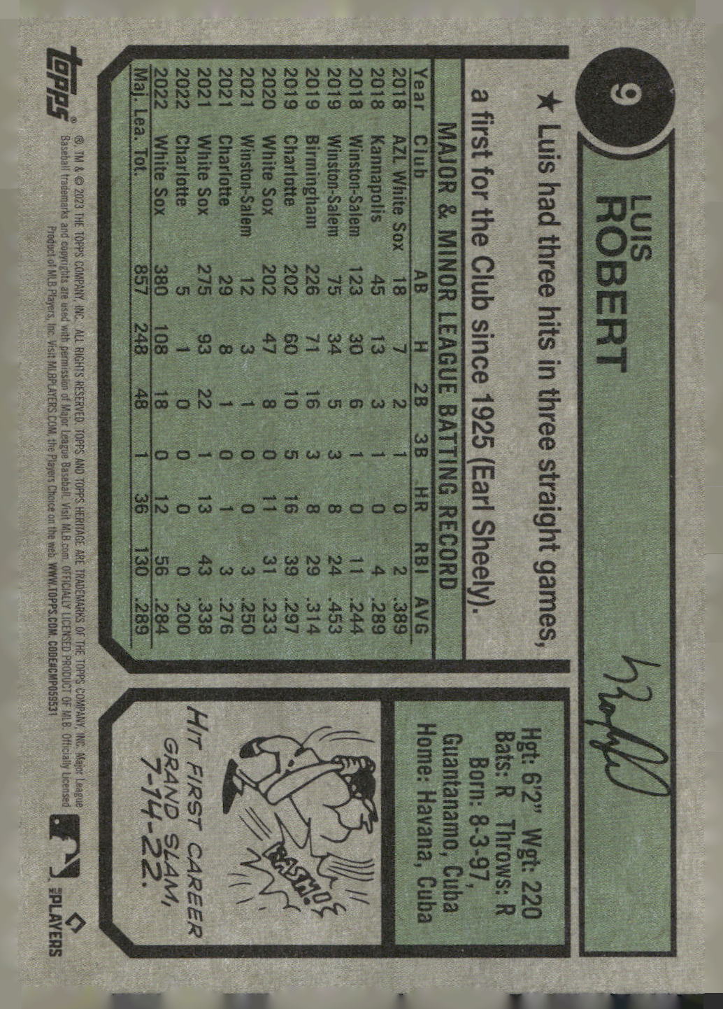 2023 Topps Heritage #9 Luis Robert