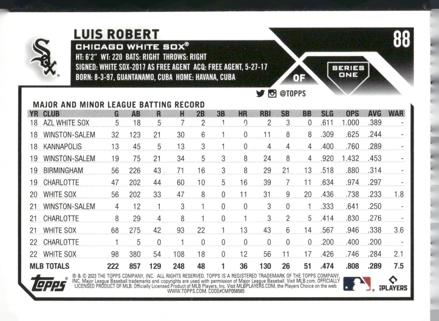 2023 Topps #88 Luis Robert