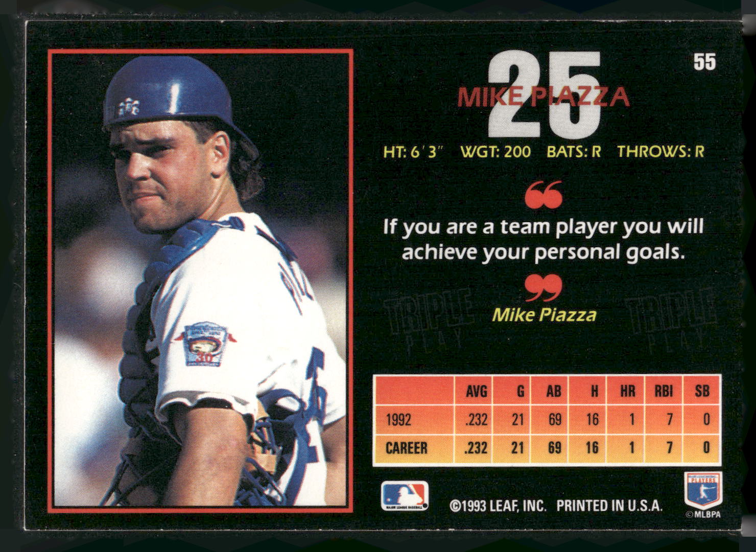 1993 Triple Play #55 Mike Piazza