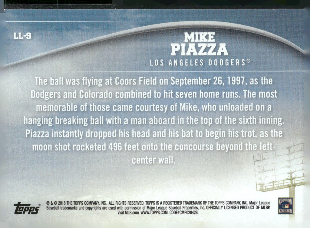 2018 Topps #LL-9 Mike Piazza Longball Legends