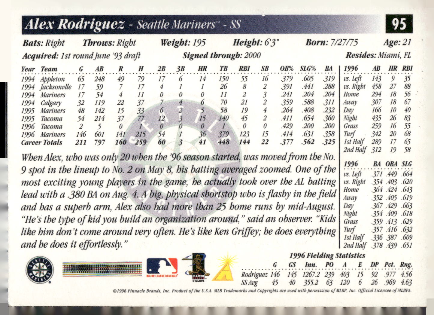 1997 Score #95 Alex Rodriguez