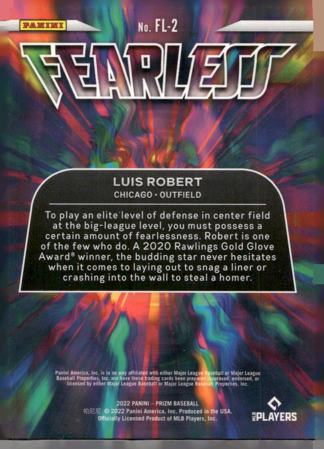 2022 Panini Prizm #FL-2 Luis Robert Fearless