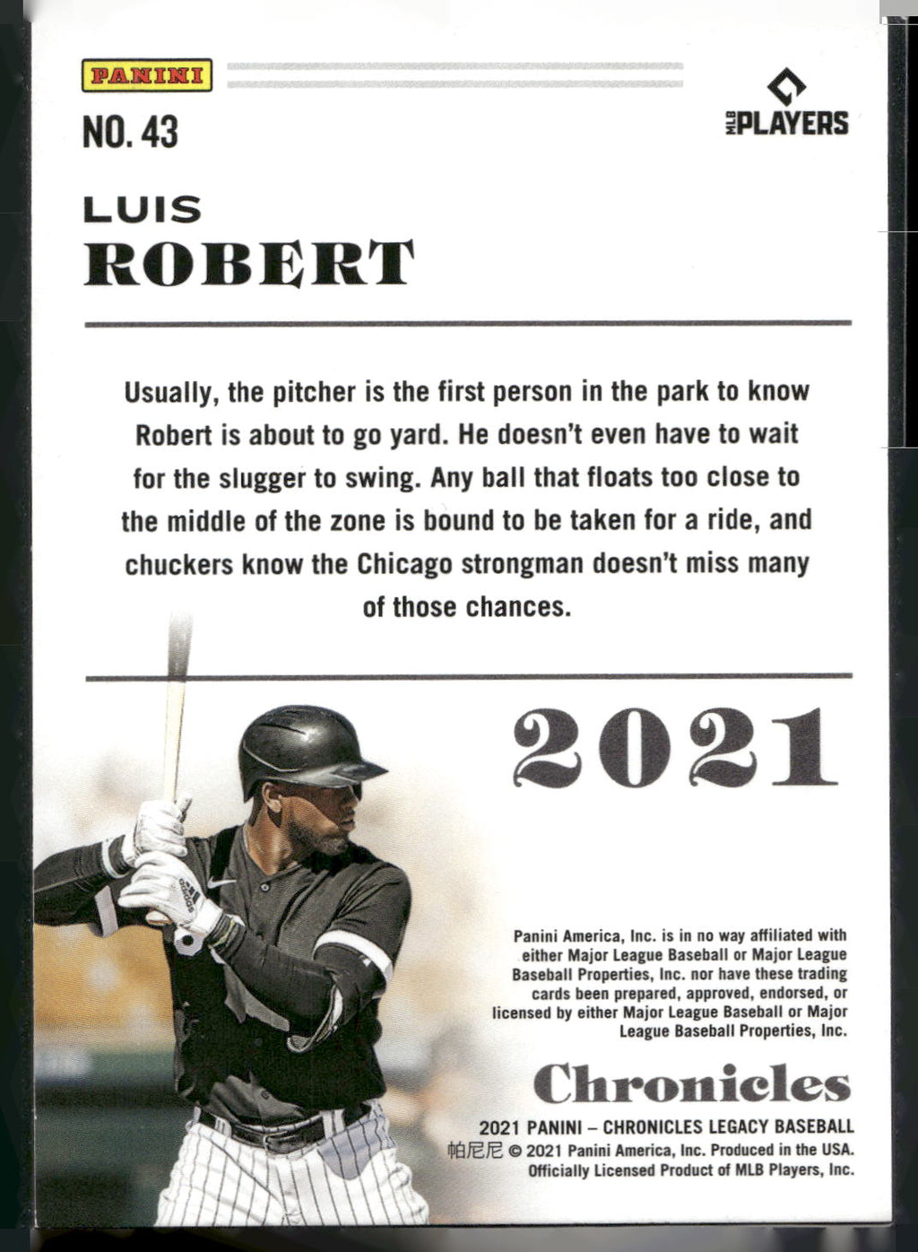 2021 Panini Chronicles #43 Luis Robert Chronicles