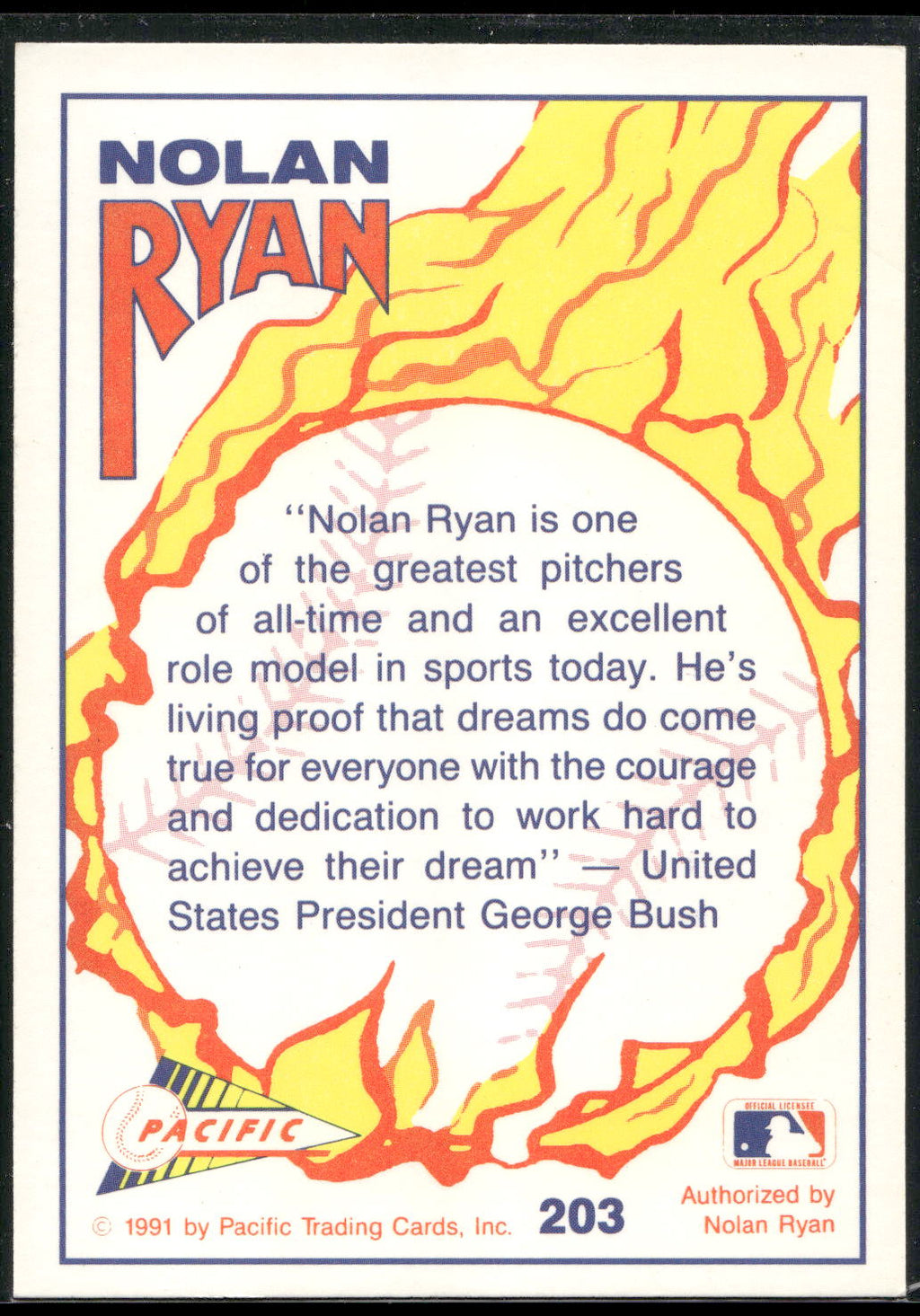 1992 Pacific Nolan Ryan Texas Express II #203 Nolan Ryan