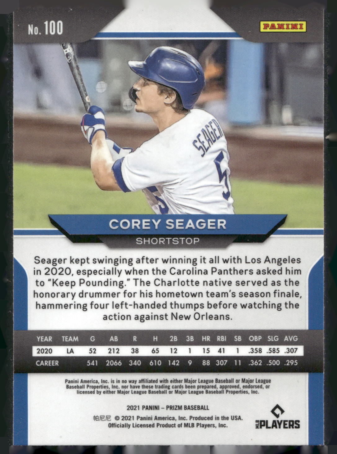 2021 Panini Prizm #100 Corey Seager