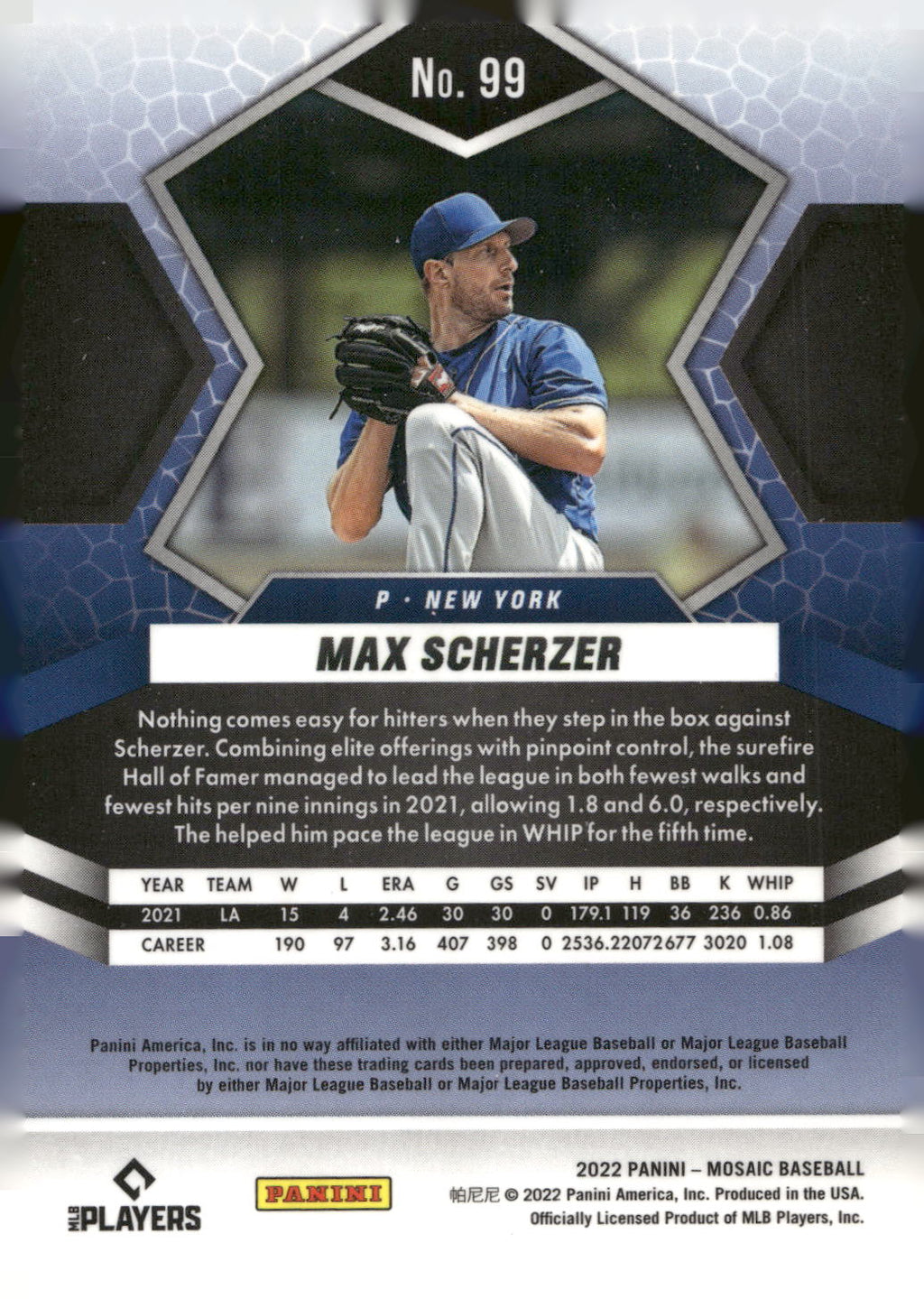 2022 Panini Mosaic #99 Max Scherzer