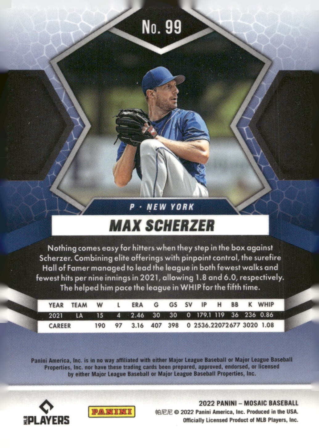 2022 Panini Mosaic #99 Max Scherzer